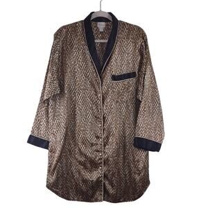 Vintage Barbizon Cheetah Print Sleep Shirt, Size Large